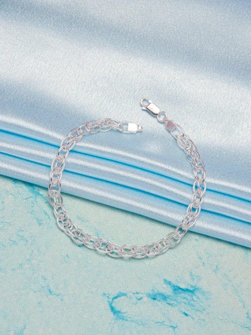 Pure Silver Twisted  Curb Men Bracelet