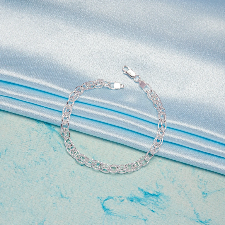 Pure Silver Twisted  Curb Men Bracelet