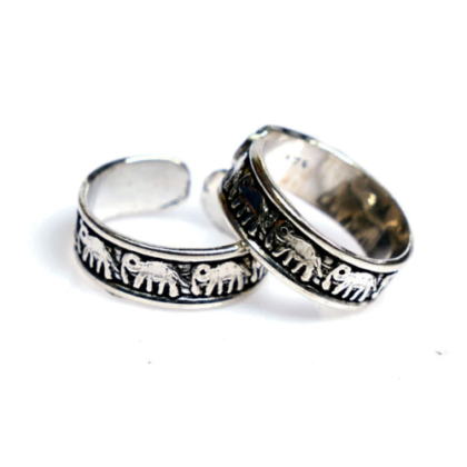 Pure Silver Elephant Design Toe Ring