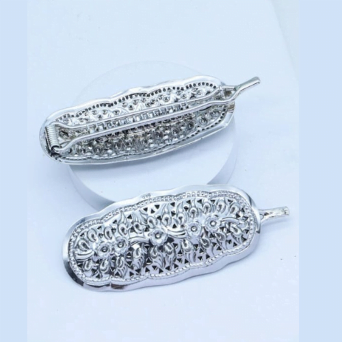 White - German Silver Hair Clip (Set of 2) 30