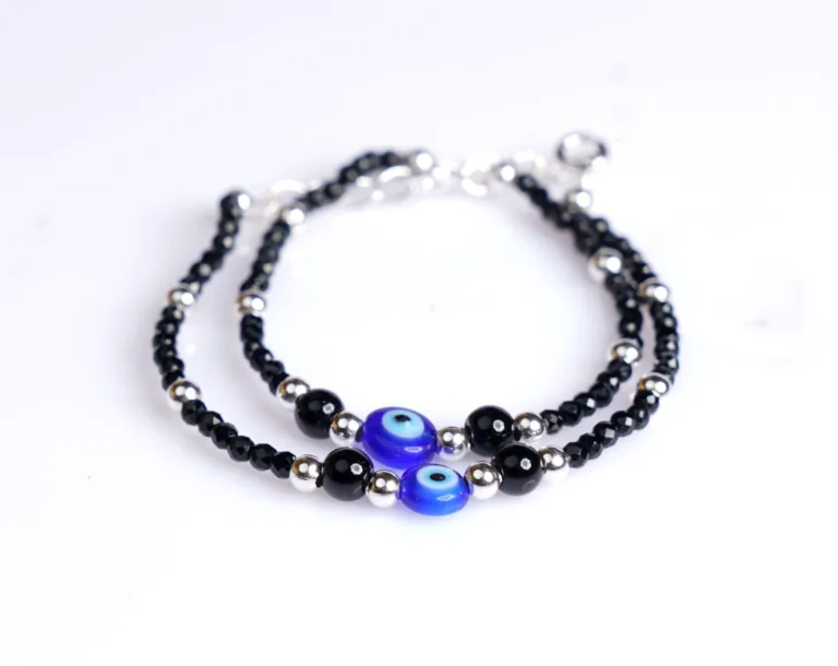 Pure Silver Kids Evil Eye Adjustable Silver Bracelet - Image 2