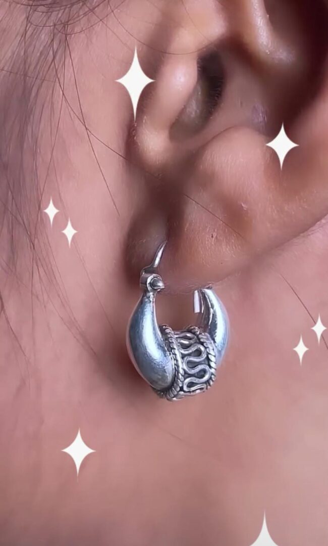92.5 Pure silver Kaju Bali Earrings - Image 2
