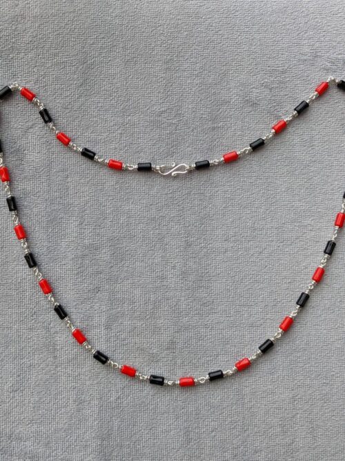 Pure Silver Red Black Box Babby Chain