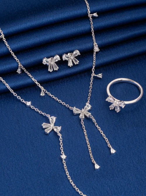 Pure Silver bow Combo Set