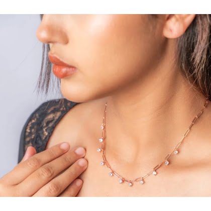 Pure Silver Rose Gold Chain / Necklace