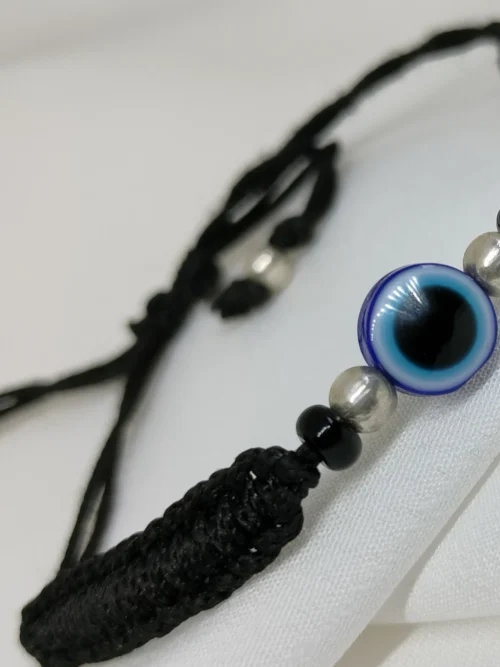 Pure Silver Evil Eye Thread Bracelet