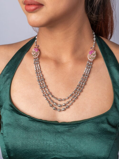 Magnificent Peacock Three layer Necklace