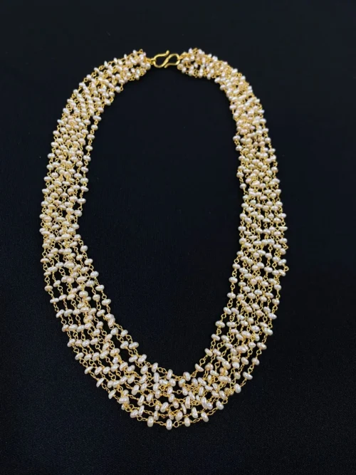 Rice Pearl Pure Silver Necklace