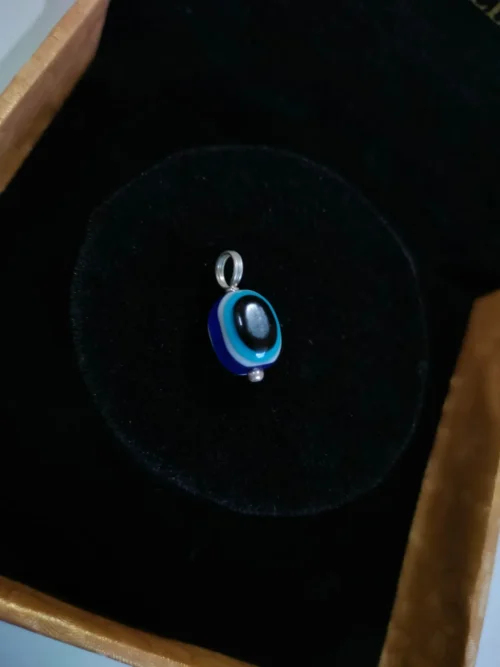 Pure Silver Oval Shape Evil Eye Pendant