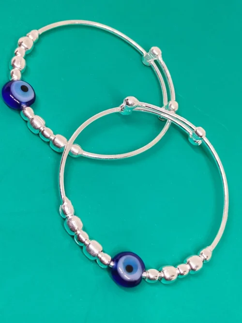 Pure Silver Evil Eye Kids Adjustable Kada