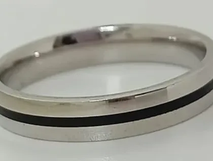 Pure Silver Black Band Ring