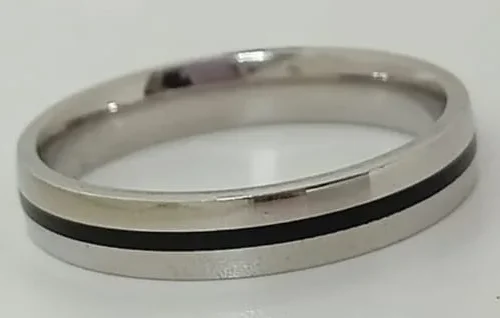 Pure Silver Black Band Ring