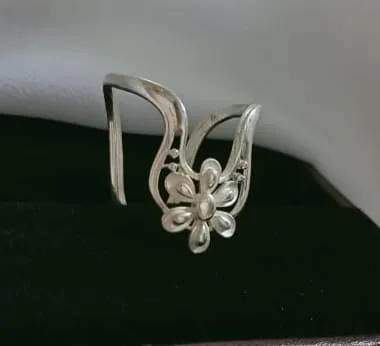 Pure Silver Vanki Flower Design Adjustable Ring