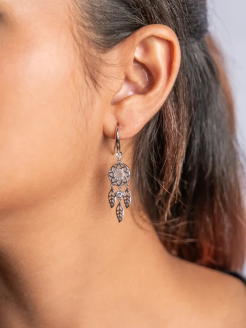Pure Silver Dreamcatcher Earrings