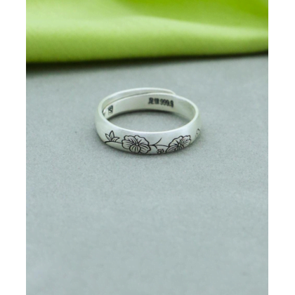 Pure Silver Adjustable Ring