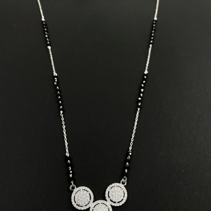 Pure Silver Double 3 Stone Mangalsutra