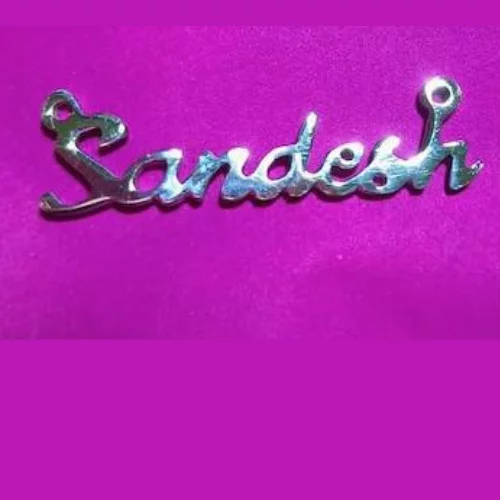 Pure silver customised name pendant chain on order