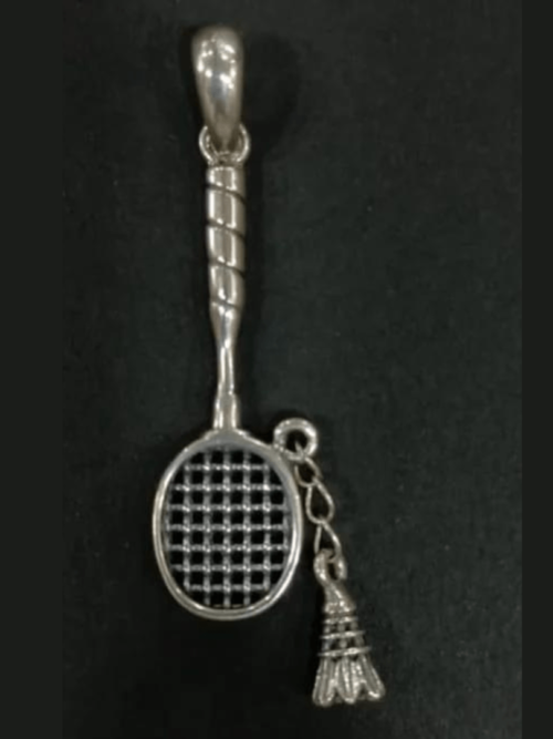 Shuttle Badminton Pure Silver Pendant