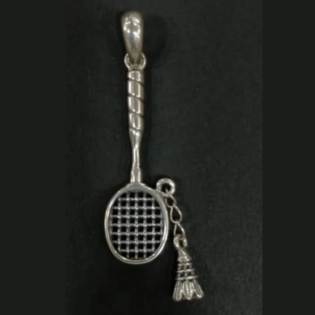 Shuttle Badminton Pure Silver Pendant