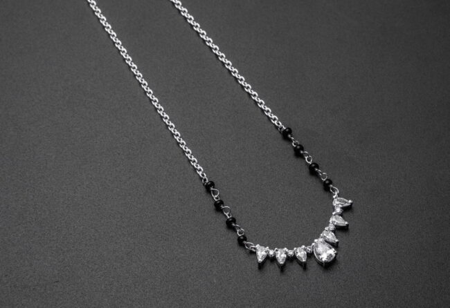Pure Silver Designer Solitaire Mangalsutra - Image 2