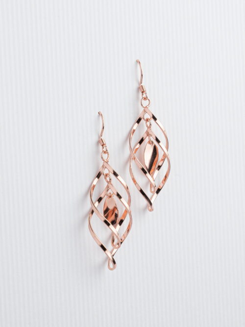 Pure Silver Twisted 3D Danglers Earrings