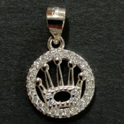 Pure Silver King Crown Pendant