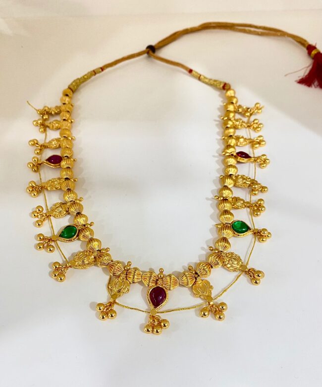 Pure Silver Gold Plated Kolhapuri Saaj