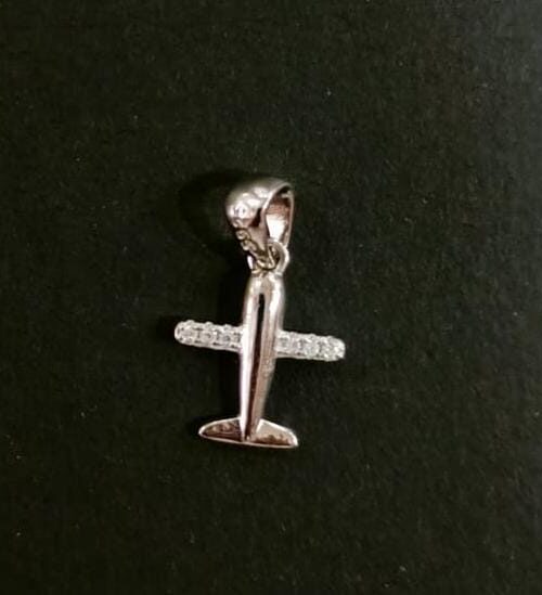 Pure Silver Aeroplane Pendant