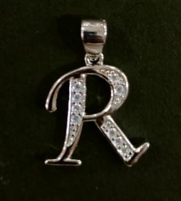 Pure Silver R Letter Pendant
