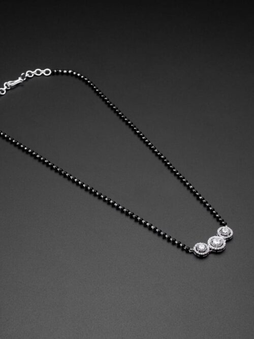Pure Silver 3 Stones Karimani Mangalsutra