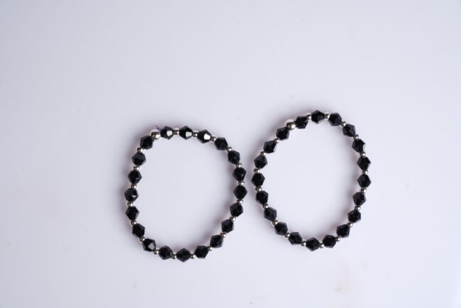 Silver Black Crystal Nazariya Bracelet