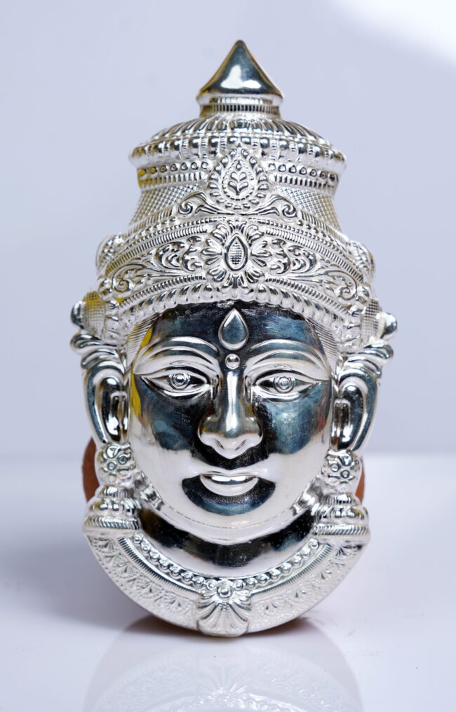 Pure Silver Lakshmi Mukut (face)