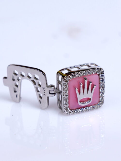 Pure Silver Crown Shirt Button