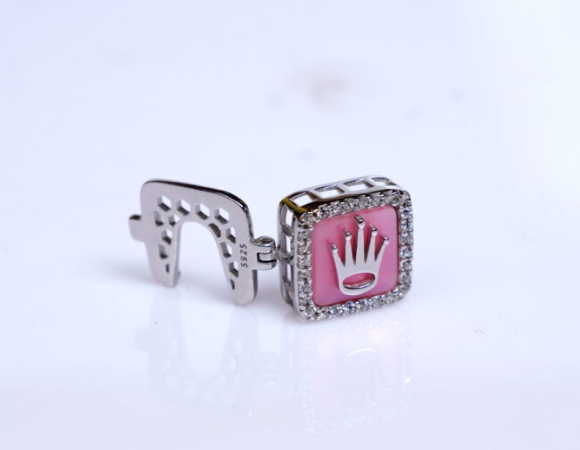 Pure Silver Crown Shirt Button