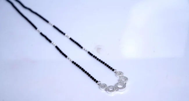 Fancy circled designed silver mangalsutra - Image 2