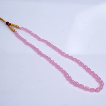 Light Pink Oval Shape Bead Necklace