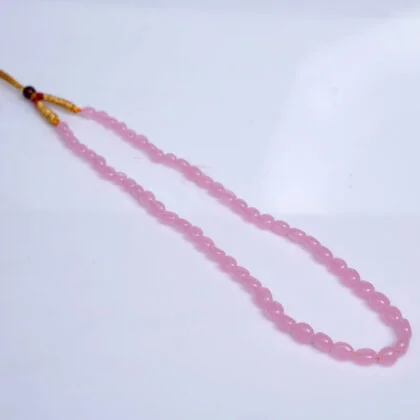 Light Pink Oval Shape Bead Necklace