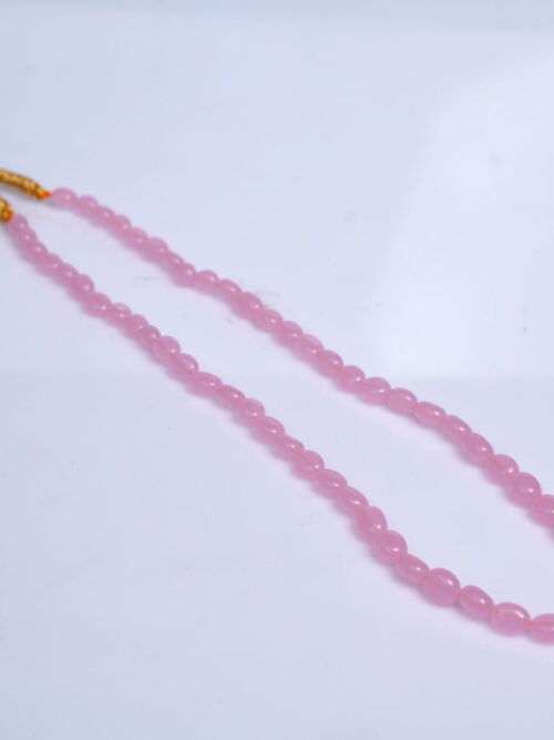 Light Pink Oval Shape Bead Necklace