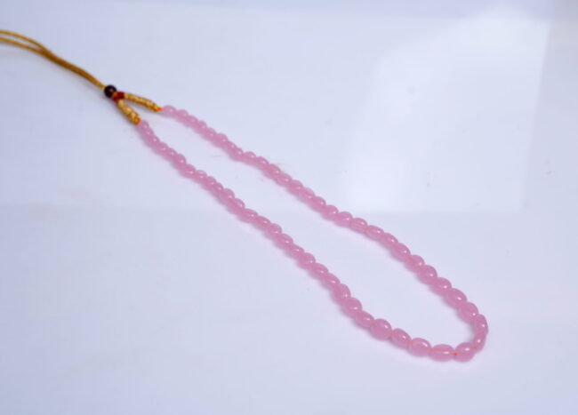 Light Pink Oval Shape Bead Necklace