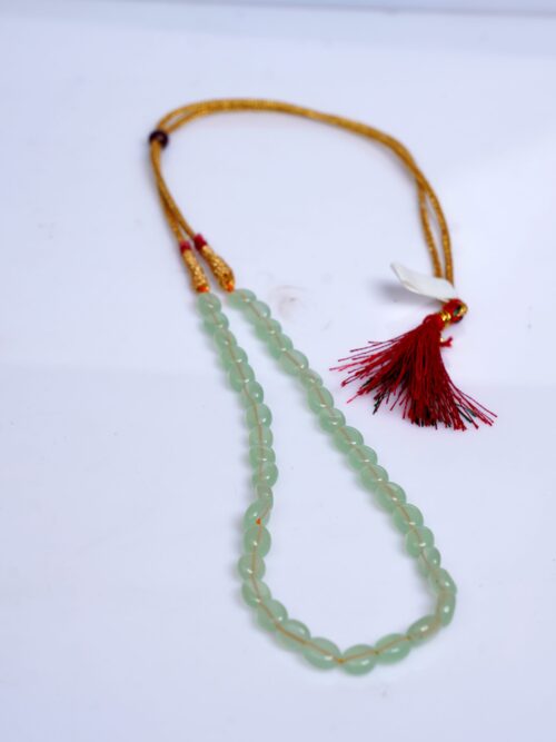 Light Green Oval Shape Bead Necklace