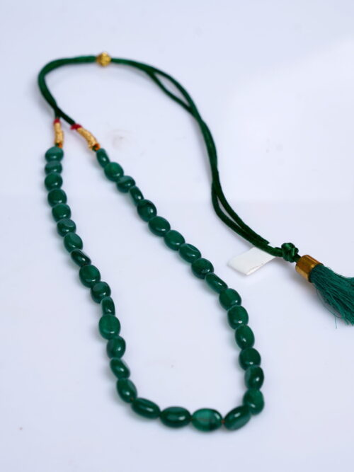 Green Oval Shape Bead Necklace