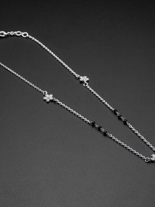 Pure Silver Flower Design Elegant Managalsutra