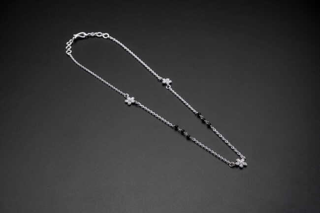 Pure Silver Flower Design Elegant Managalsutra