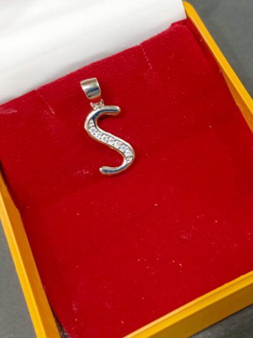 Pure Silver S Letter Pendant