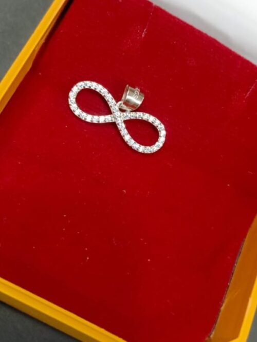 Pure Silver Infinity Stone Pendant