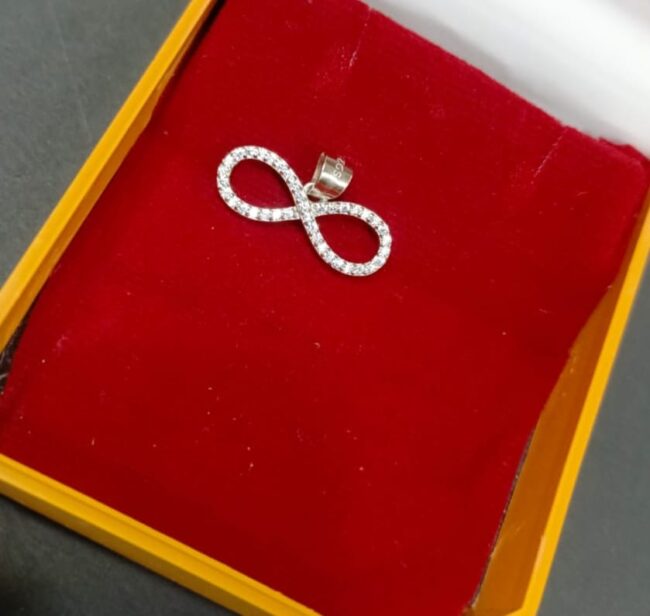 Pure Silver Infinity Stone Pendant