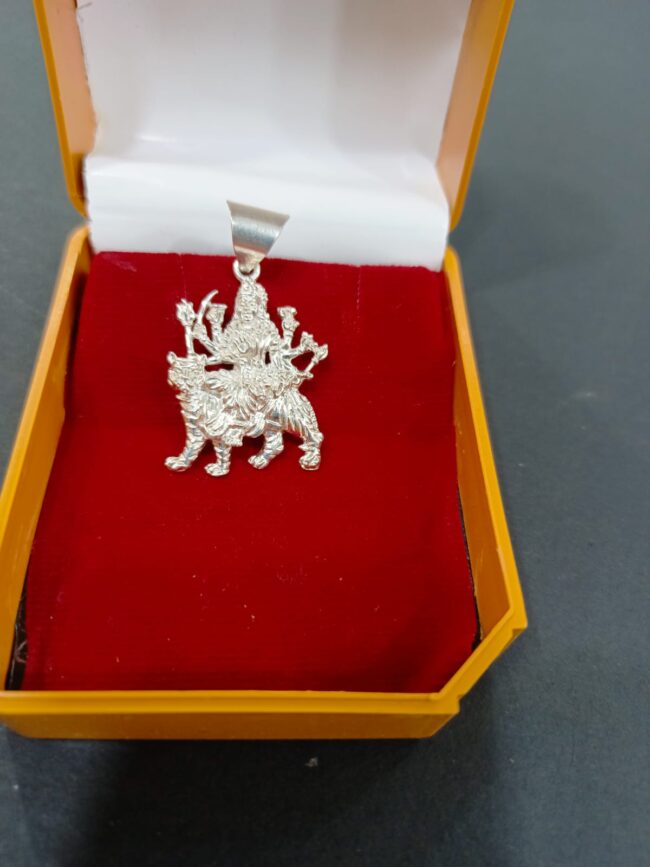 Pure Silver Maa Durga Pendant - Image 2