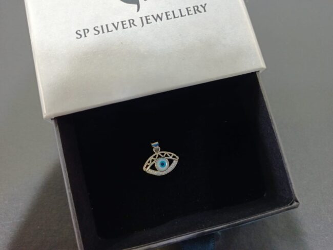 Pure Silver Evil Eye nazariya pendant - Image 2