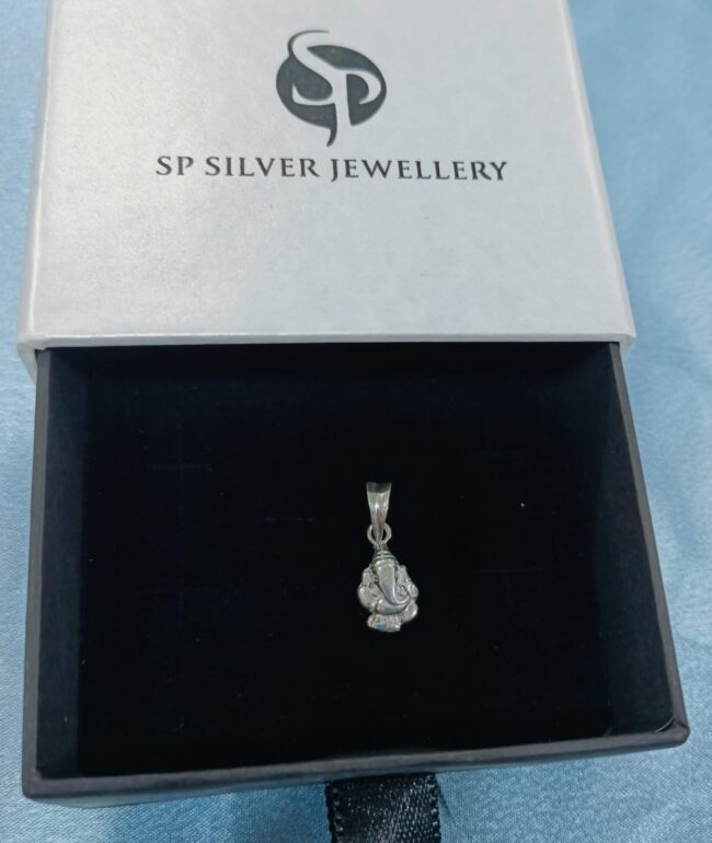 Pure Silver ganesha Pendant - Image 2