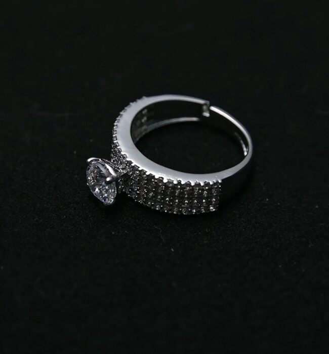 Pure Silver Adjustable Cocktail Ring - Image 2